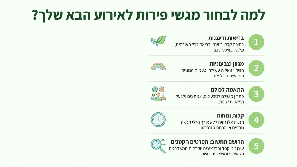 אחרי הפסקה המסבירה למה לבחור מגשי פירות לאירוע הבא והציטוט על חשיבות הפרטים הקטנים. מגשי פירות אשדוד