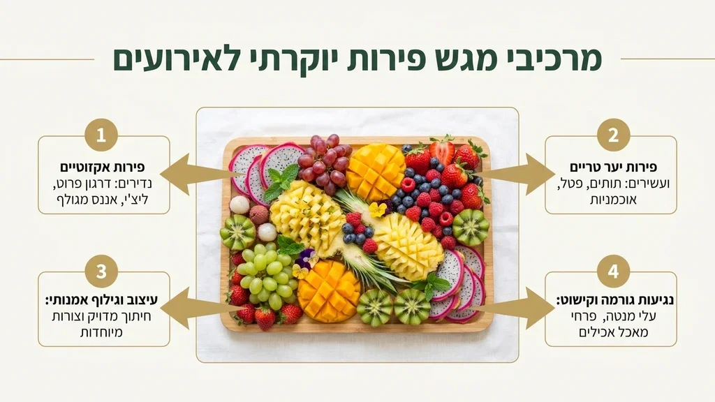 מגש פירות מעוצב וטרי לאירוע בקרית גת