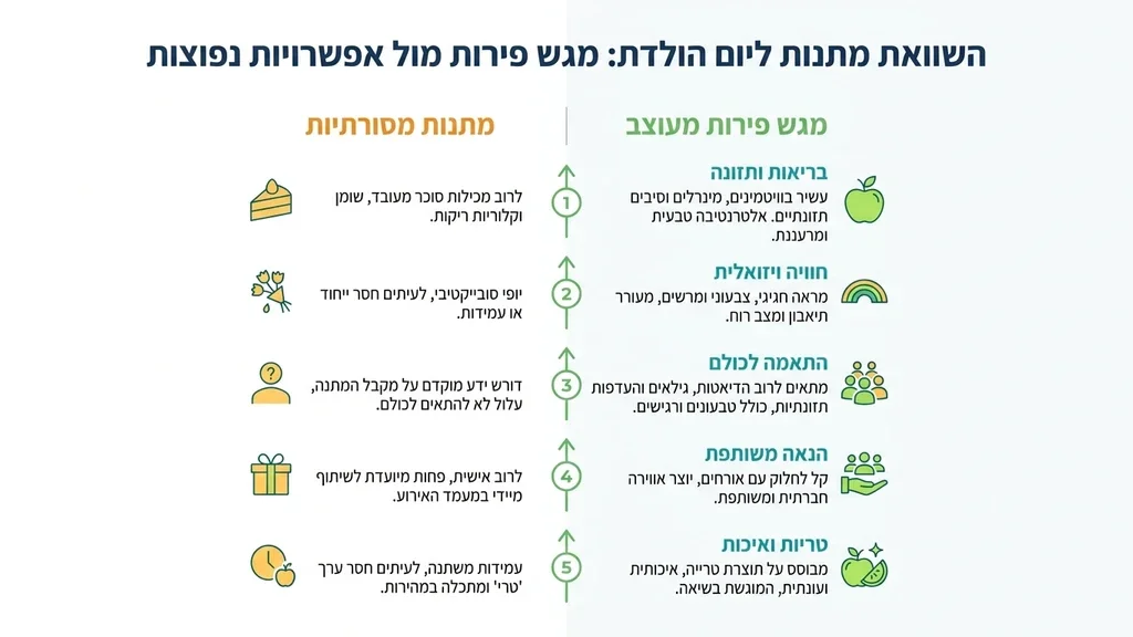 מגש פירות צבעוני למסיבת יום הולדת
