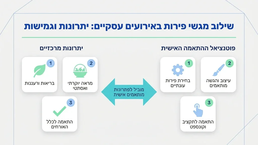 מגש פירות לאירועים מוגש בכנס עסקי אלגנטי
